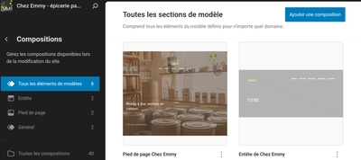 Les compositions de l'en-tête et du pied de page