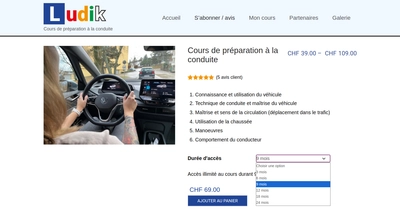 Ludik sur MacBook Air - Page d'abonnement