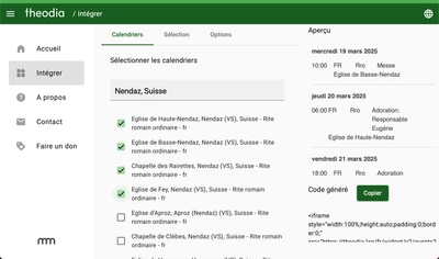 Configuration du widget